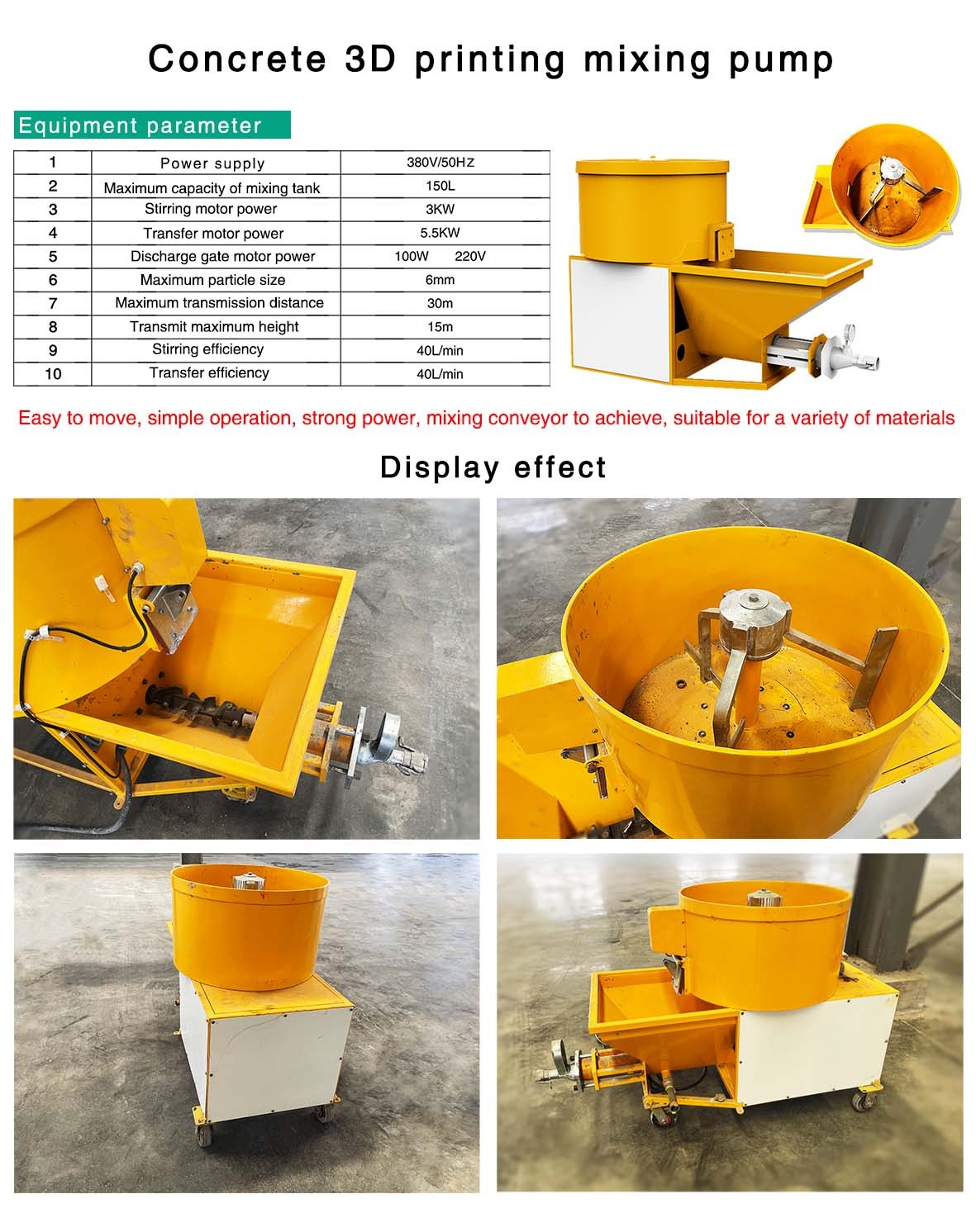 3D concrete printing robots, equipment and low-carbon materials